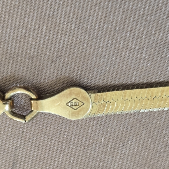 Sterling Silver Gold Vermeil Herringbone Necklace - Picture 10 of 11